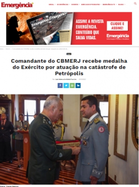Comandante do CBMERJ recebe medalha do Exército por atuação na catástrofe de Petrópolis - Revista Emergência
