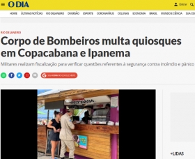 Corpo de Bombeiros multa quiosques em Copacabana e Ipanema - O Dia