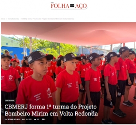 CBMERJ forma 1ª turma do Projeto Bombeiro Mirim em Volta Redonda - Folha do Aço