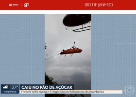 Bombeiros RJ resgatam turista no Pão de Açúcar  - RJ 1 (TV Globo)