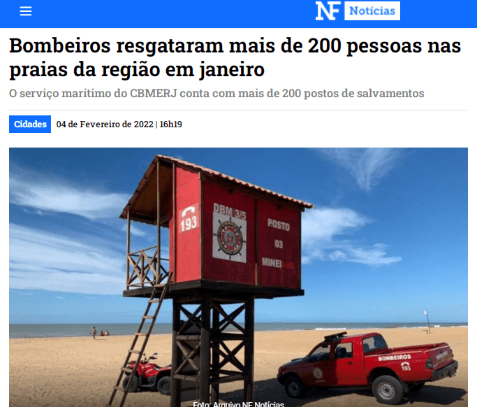 Bombeiros resgataram mais de 200 pessoas nas praias do Norte Fluminense em janeiro – NF Notícias