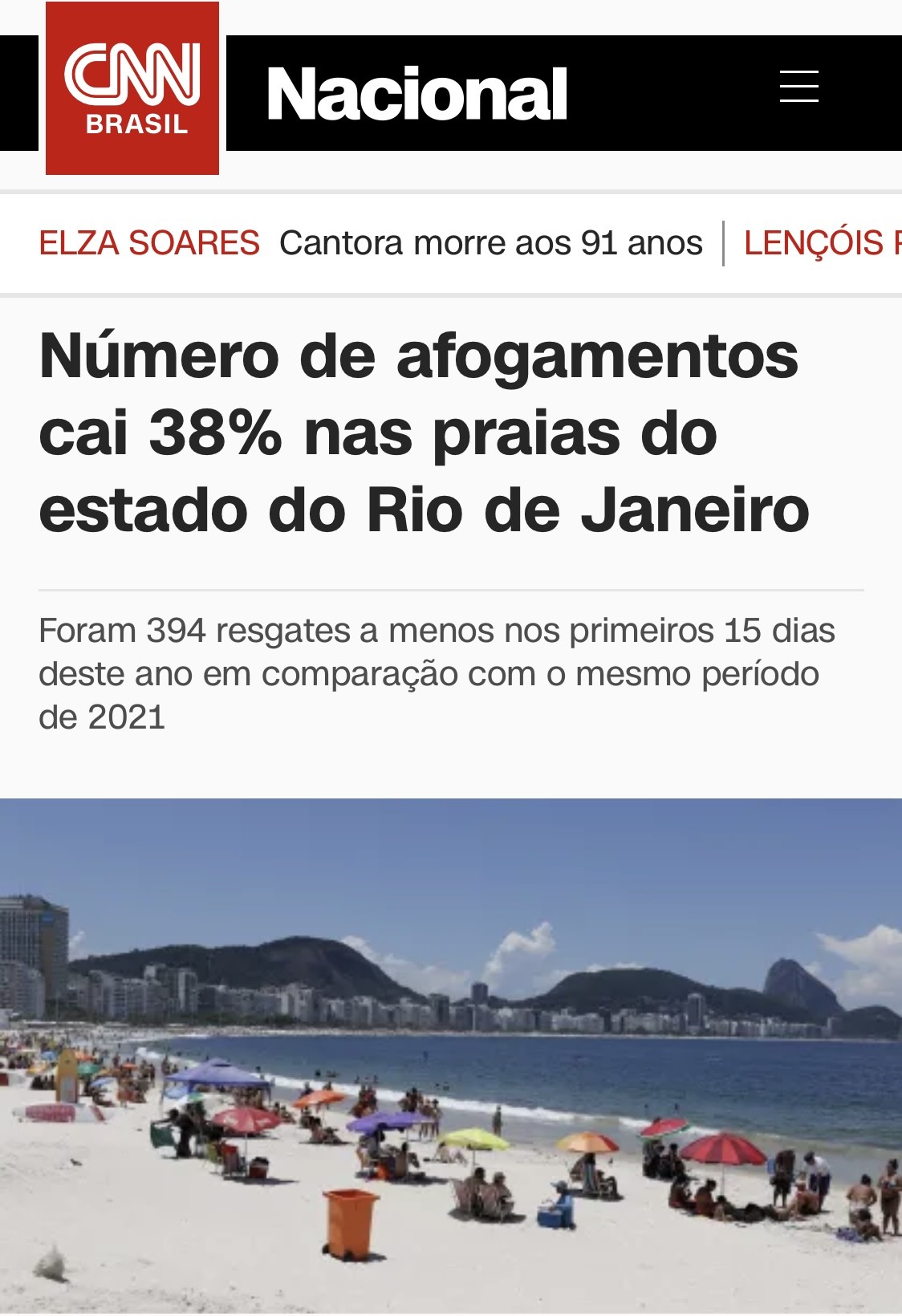 Número de afogamentos cai 38% nas praias do estado do Rio de Janeiro – CNN Brasil