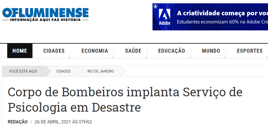 Corpo de Bombeiros implanta Serviço de Psicologia em Desastre – O Fluminense