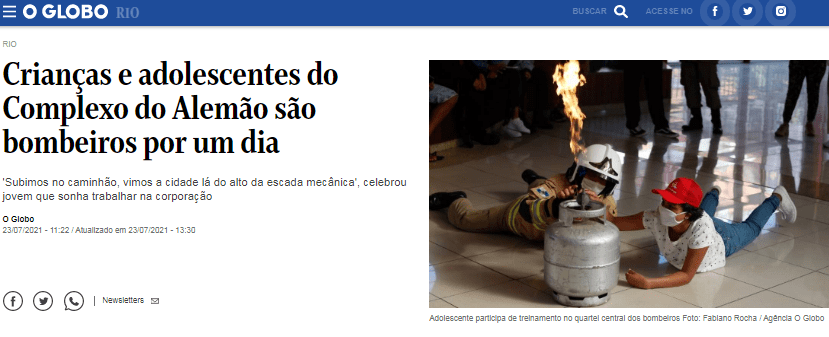 Crianças e adolescentes do Complexo do Alemão são bombeiros por um dia – O Globo