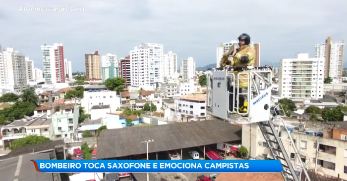 Bombeiro toca saxofone e emociona campistas – Record