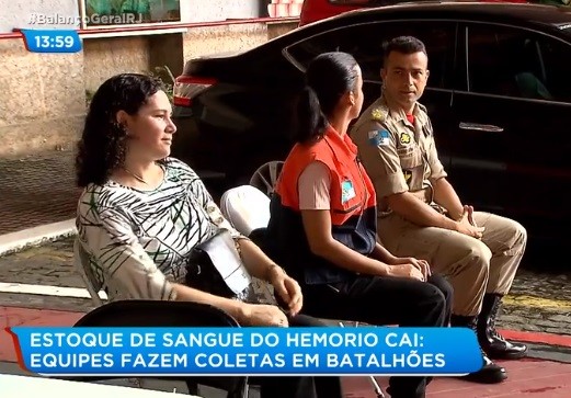 Equipe do Hemorio está fazendo coleta de sangue nos quartéis do Corpo de Bombeiros – Record (Balanço Geral)