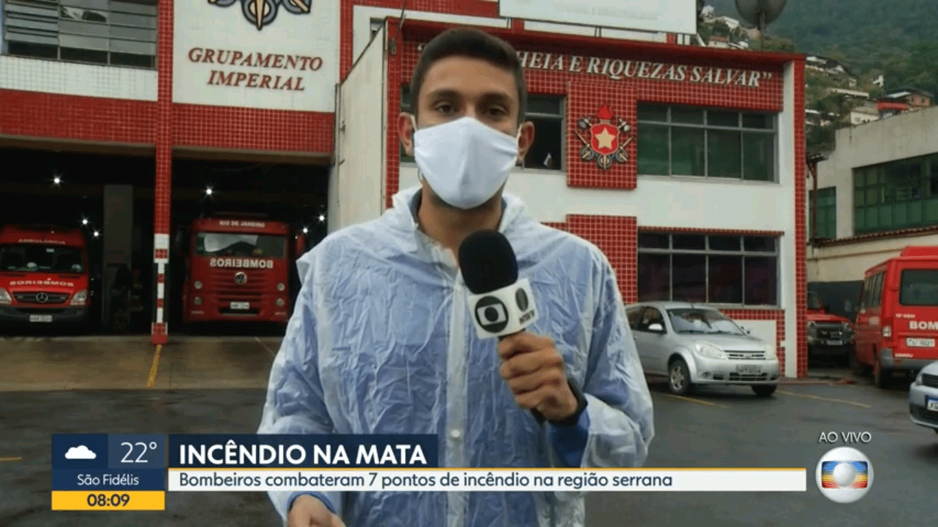 Bombeiros RJ combateram focos de incêndios florestais na Região Serrana (TV Globo – RJTV)