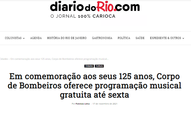 Em comemoração aos seus 125 anos, Corpo de Bombeiros oferece programação musical gratuita até sexta – Diário do Rio