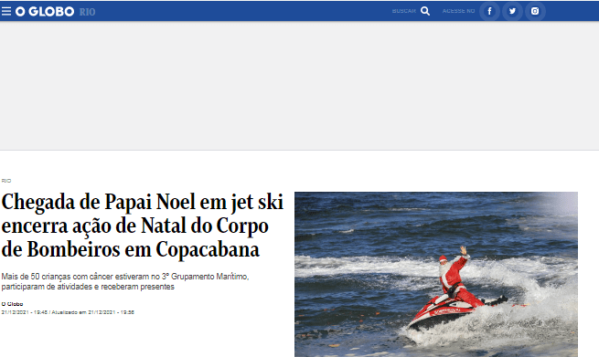 Chegada de Papai Noel em jet ski encerra ação de Natal do Corpo – G1