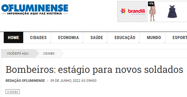 Bombeiros: estágio para novos soldados – O Fluminense