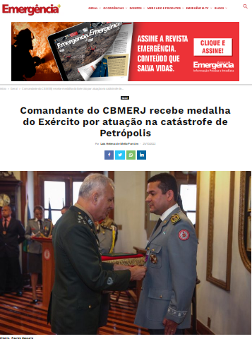 Comandante do CBMERJ recebe medalha do Exército por atuação na catástrofe de Petrópolis – Revista Emergência